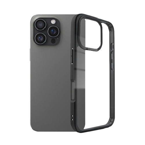 16 Pro Clear Phone Case With Black Outline Hybrid Transparent